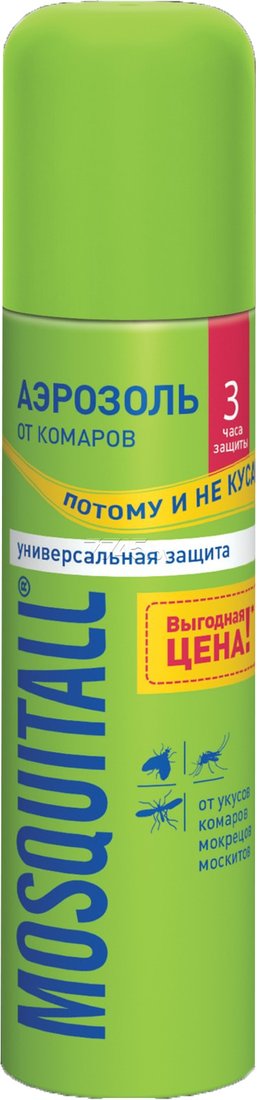 

Аэрозоль против насекомых Mosquitall Универсальная защита 150 мл