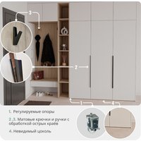 Шкаф распашной Рэйгрупп Рэй S274-В6-2-EB В6-2 (дуб элисон/белый премиум)