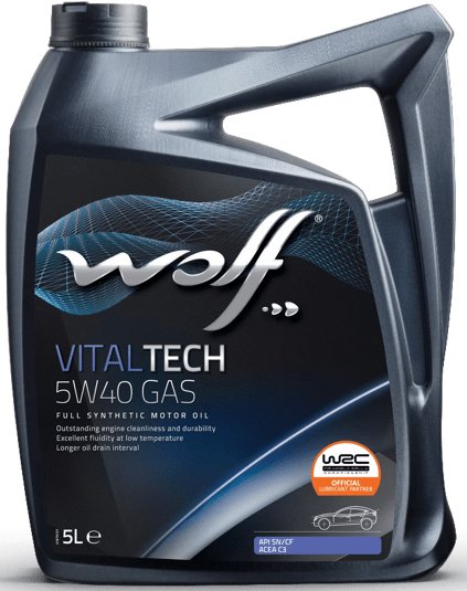 

Моторное масло Wolf VitalTech 5W-40 GAS 5л
