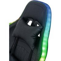 Игровое (геймерское) кресло AR GAMING AR 009 (с LED подсветкой, черный/зеленая строчка)