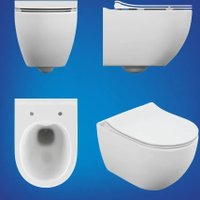 Унитаз подвесной Cersanit Brasko Slim 64824 + Aqua Prime М 50 68179 с кнопкой Corner 64077 (кнопка белый)