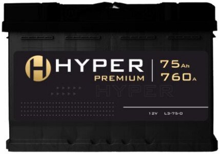Автомобильный аккумулятор Hyper Premium R+ (75 А·ч)