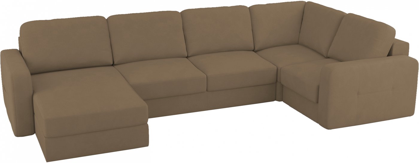 

П-образный диван Mio Tesoro Aurora компл.3 левый (Velutto 03 коричневый)