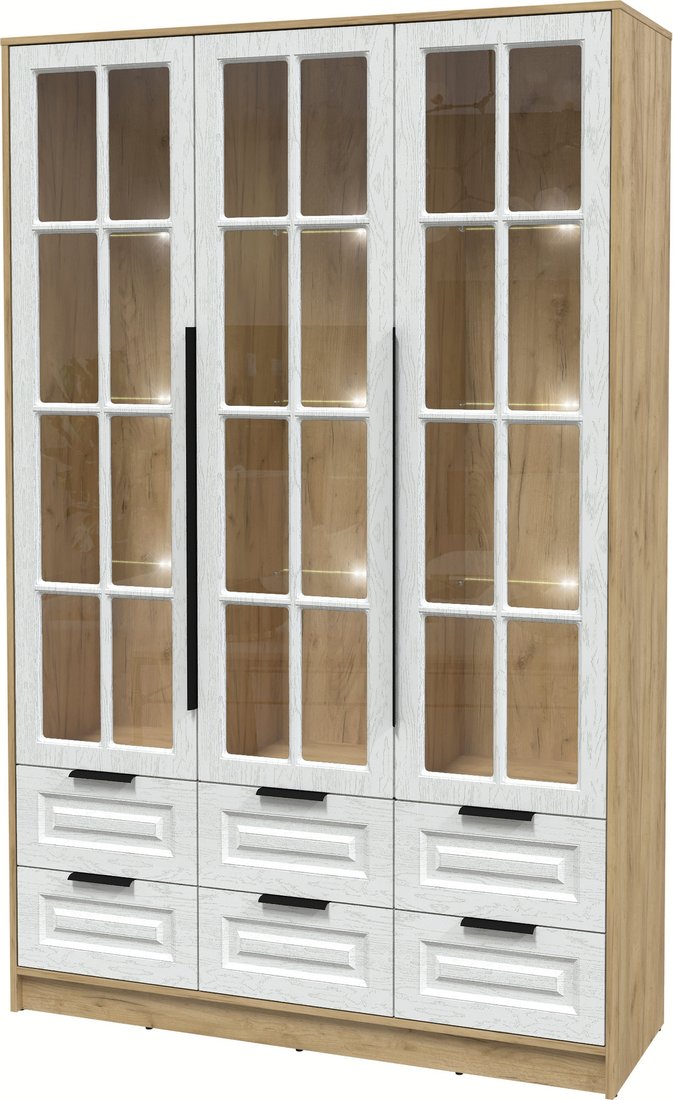 

Шкаф-витрина Интерлиния Концепт КТ-ШВ3 с подсветкой Деко (дуб золотой/дуб полярный)