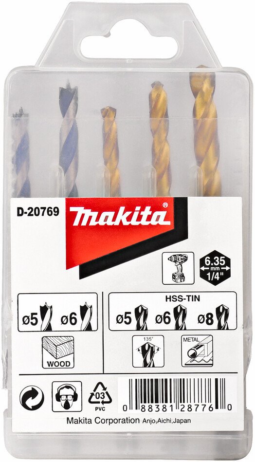 Набор сверл Makita D-20769 (5 шт)