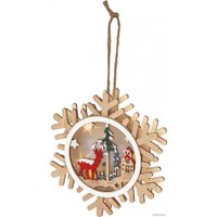 Елочная игрушка ЭРА Снежинка ENGDS-6L Б0060477