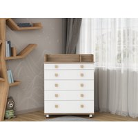 Детский комод Incanto Мишка с органайзером 800/5 PK-0060/01 (белый/дуб)