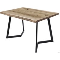 Кухонный стол Buro7 Уиллис 150 (с обзолом и сучками, дуб беленый/черный)