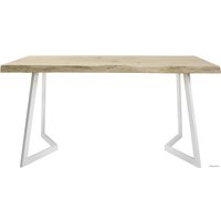 Кухонный стол Buro7 Уиллис 150 (с обзолом и сучками, дуб беленый/белый)