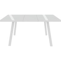 Кухонный стол Сакура Милан 1200+400 (белый/белый со стеклом)