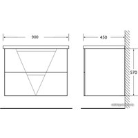  BelBagno Тумба под умывальник Vittoria-900-2C-SO-BL (bianco lucido)