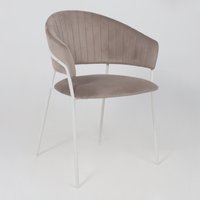 Стул с подлокотниками Алвест AV 433 (светло-коричневый бархат H-61/белый)