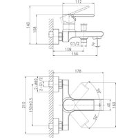 Душевой гарнитур  Cersanit Brasko 63108 с душевым гарнитуром Neno 63696