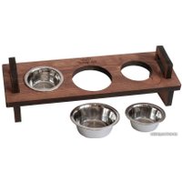 Миски на подставке Чешир Царь 3 миски 200 мл (коричневый)