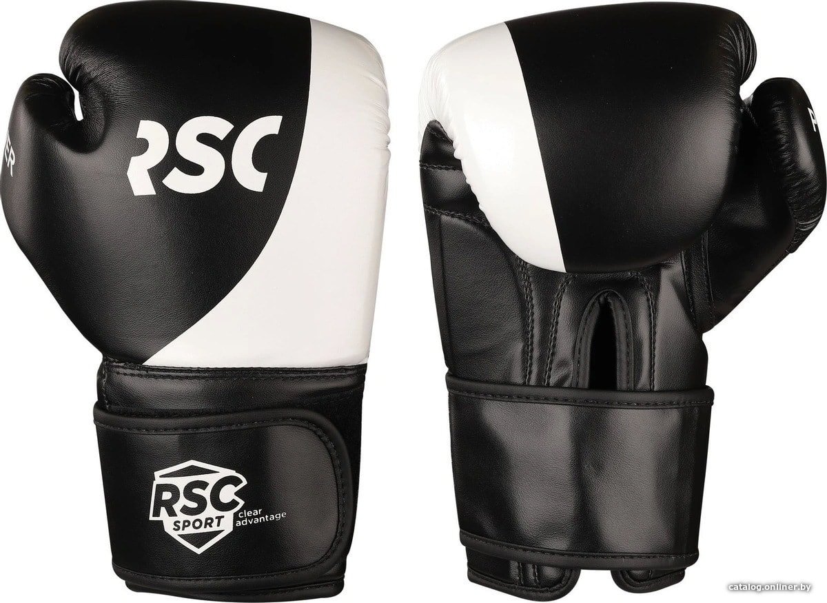 Перчатки для бокса RSC Sport Power PU Flex SB-01-135 (10 oz, черный/белый)