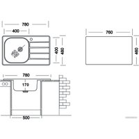 Кухонная мойка Ukinox Гранд GRM780.480-GT6K 2L