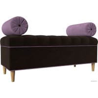 Банкетка Лига диванов Глория 113680 (микровельвет коричневый/сиреневый/сиреневый)