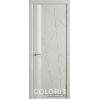 Межкомнатная дверь Юркас Colorit К5 ДО 80x200 (эмаль светло-серая, lacobel белый лак)