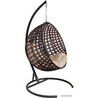 Подвесное кресло M-Group Круг Люкс 11060201 (коричневый ротанг/бежевая подушка)