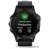 Умные часы Garmin Fenix 5 Plus Sapphire (черный/черный кожаный)