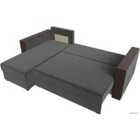 Угловой диван Лига диванов Валенсия Лайт левый (велюр, серый)