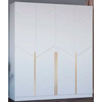 Шкаф распашной Феникс ФР№4 4-x cтворчатый (белый/белый софт, ручки золото)