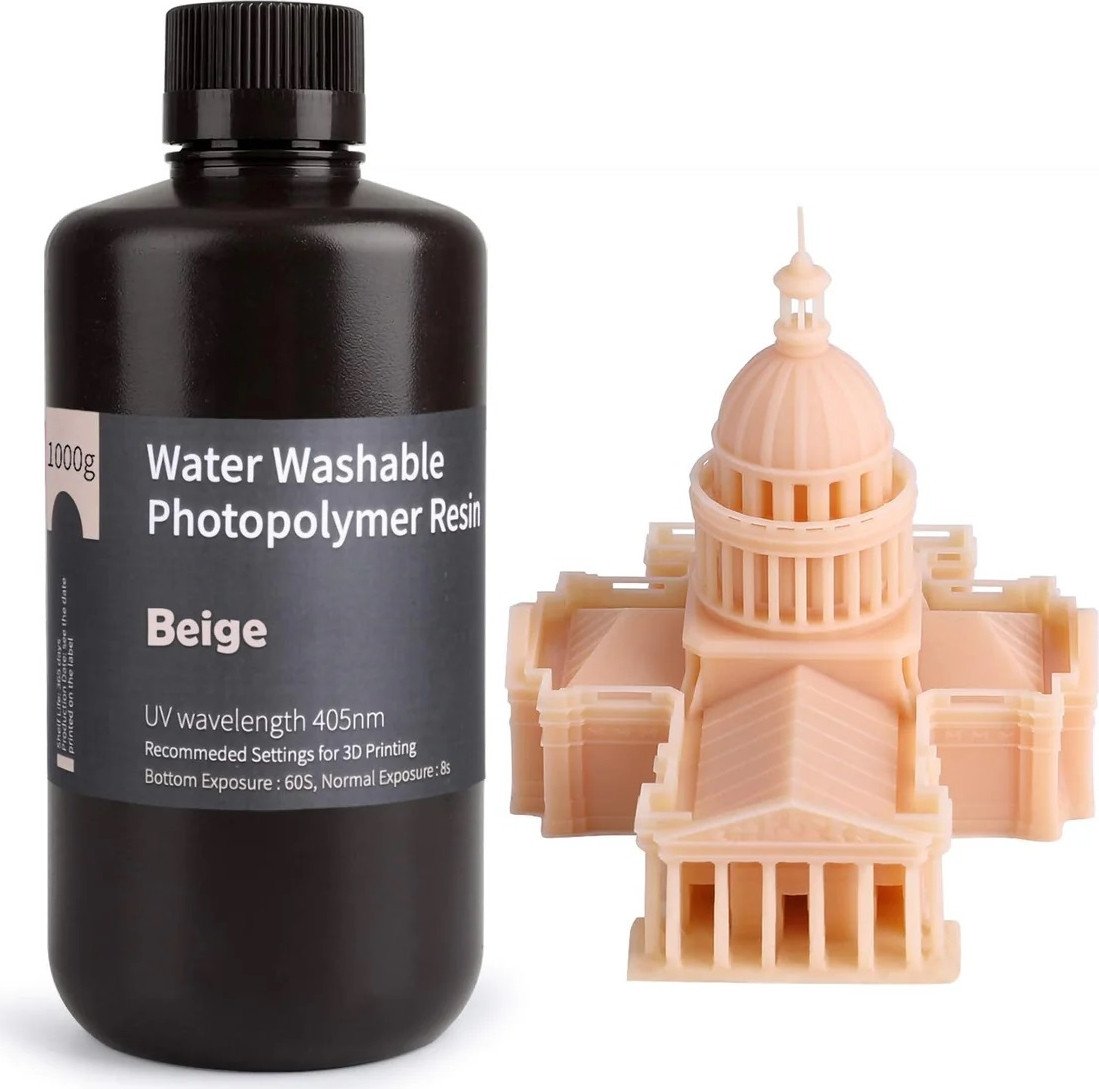 Фотополимер Elegoo Water Washable 1кг (бежевый)