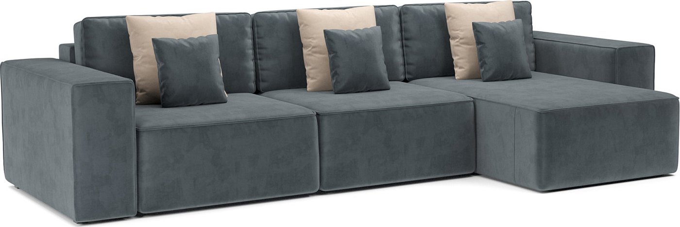 

Угловой диван Мебель-АРС Фессалия правый угол (велюр серо-синий HB-178/26)