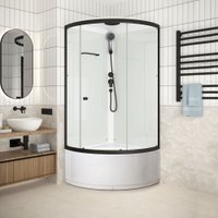 Душевая кабина Domani-Spa Simple 99 High Black DS01Sm99HWCl00.Gt-V1.2-Black (белый/прозрачное стекло) в Орше