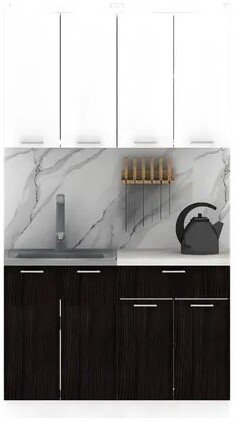 

Готовая кухня ЭлиГард Lion 1.2 (белый/дуб марбург/королевский опал)