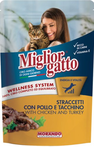 

Пресервы MigliorGatto Strips Chicken and Turkey 100 г