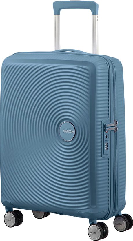 

Чемодан-спиннер American Tourister SoundBox Stone Blue 55 см