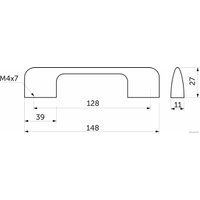  AKS скоба алюм. ORION 128/148 черный матовый,
