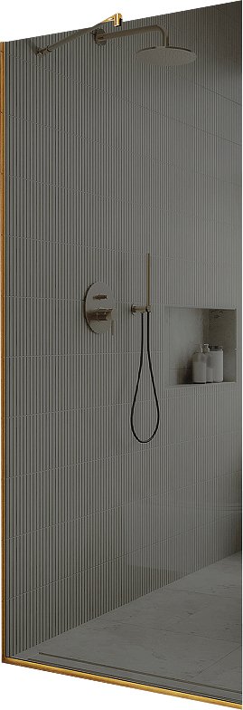 

Душевая стенка MaybahGlass 109x195 MGD-681-3у (графитовое стекло/золотой)