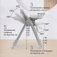 Высокий стульчик Happy Baby Berny Lux (grey new)