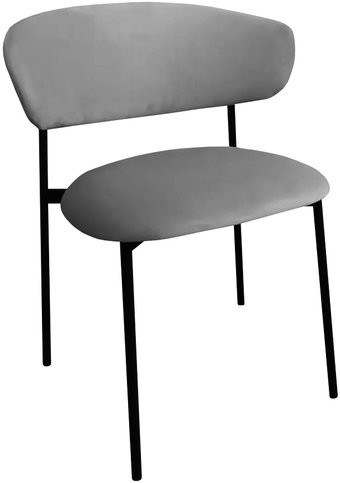 Стул M-City Леонардо 455M05728 (H-09 светло-серый велюр/черный)