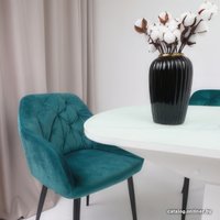 Кухонный стол Аврора Корсика стекло 120-151.5x80 (мрамор белый 2/белый матовый)