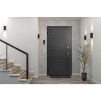 Металлическая дверь Guard МДФ/Зеркало графит/белый (96x205, левая)