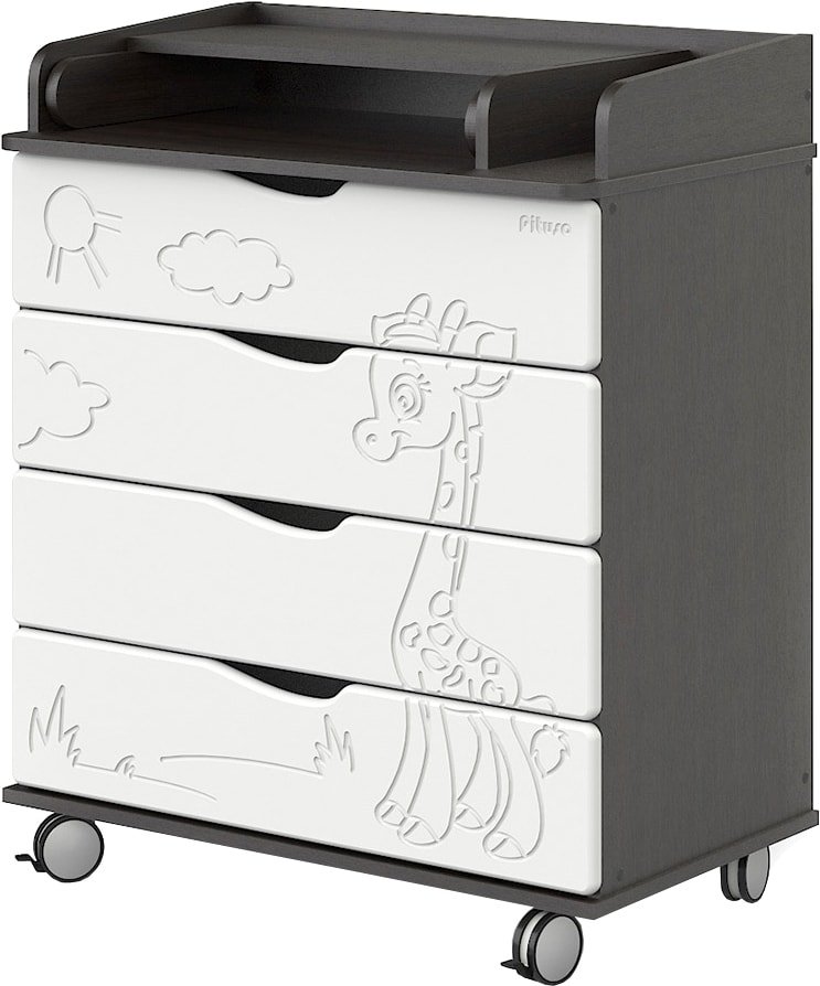 

Детский комод Pituso Жирафик 804 ПВХ (венге/белый)