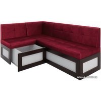 Угловой диван Мебель-АРС Нотис левый 207x82x132 (бархат красный Star Velvet 3 Dark Red)