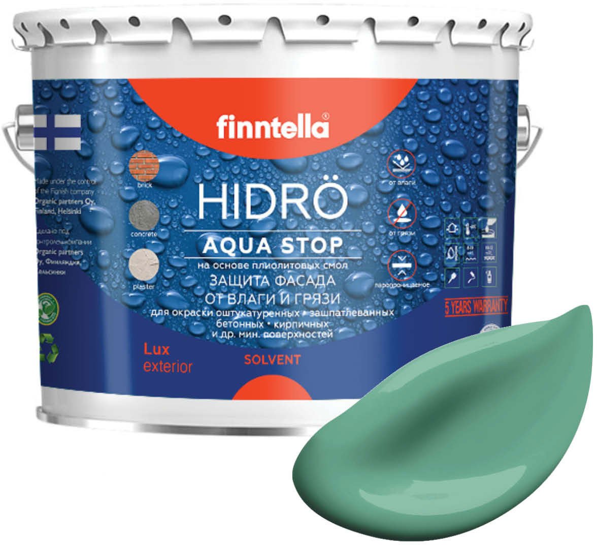 

Краска Finntella Hidro Jade F-14-1-3-FL036 2.7 л (бирюзовый)