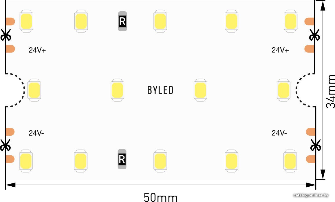 Светодиодная лента Byled BLS2835-280-24-25-WW-LUX
