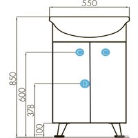  Аква Тумба под умывальник Смайл ТС-5.02.1.00.550.206