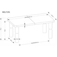 Кухонный стол Halmar Melton 200-300/101/76 (орех светлый/орех светлый)