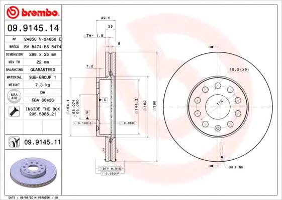 

Brembo 09914511