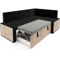 Угловой диван Мебель-АРС Таллин 191x83x121 (велюр черный НВ-178 17)