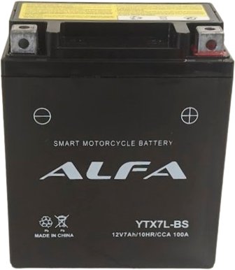 

Мотоциклетный аккумулятор ALFA YTX7L-BS (7 А·ч)