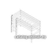 Кровать-чердак Мебельград Соня вариант 5 (массив сосны белый)