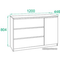 Комод Сокол Т-3Р (дуб делано)