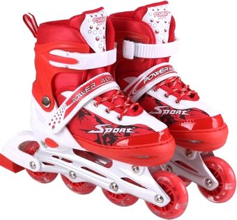 Роликовые коньки Игротрейд HD-P690-B-RS (р. 29-33, белый/красный)